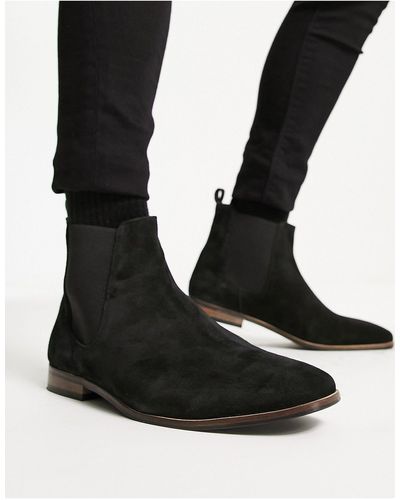 French Connection Suède Chelsea Boots - Zwart