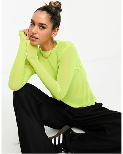 Y.A.S Long Sleeve Mesh Top - Green