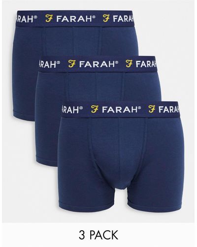 Farah Set Van 3 Boxershorts - Blauw