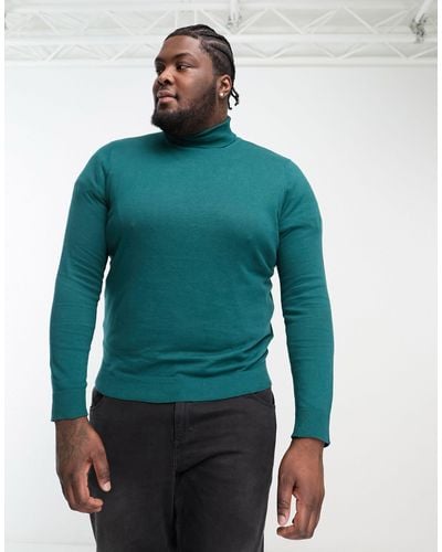 Threadbare Jersey color cerceta con cuello vuelto - Verde