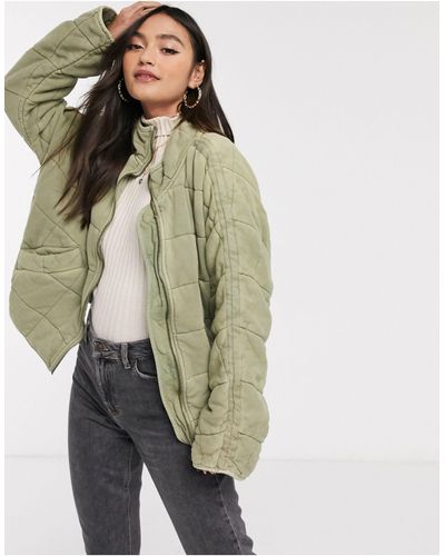 Free People Dolman Quilted Jacket-green