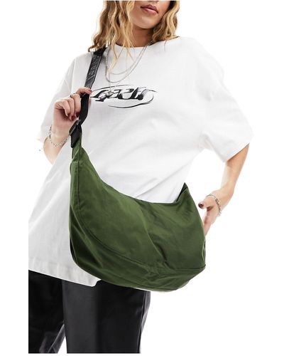BAGGU Medium Nylon Crescent Crossbody Bag 8" X 13.75" - Green
