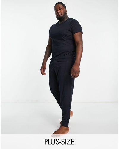 French Connection Plus Lounge T-shirt And jogger Set - Blue