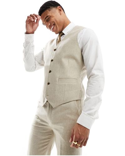 ASOS Slim Suit Waistcoat - Natural