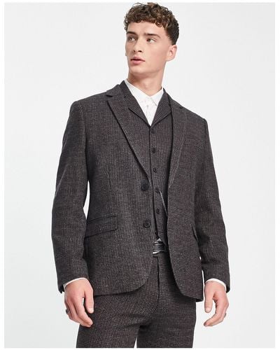ASOS Skinny Wool Mix Suit Jacket - Gray
