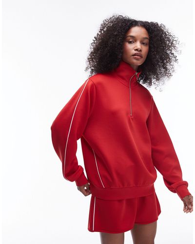 TOPSHOP Co-ord Zip Through Sport Jacket - Red