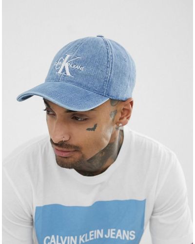 Calvin Klein Gorra denim ajustable con logo vintage - Azul