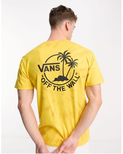 Vans T-shirt oro con stampa di palme sul retro - Giallo