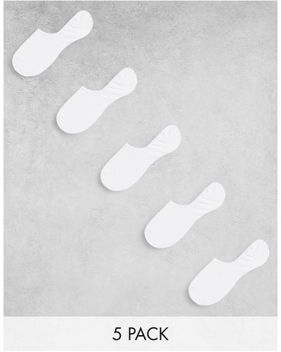 Jack & Jones Invisible Socks 5 Pack - White