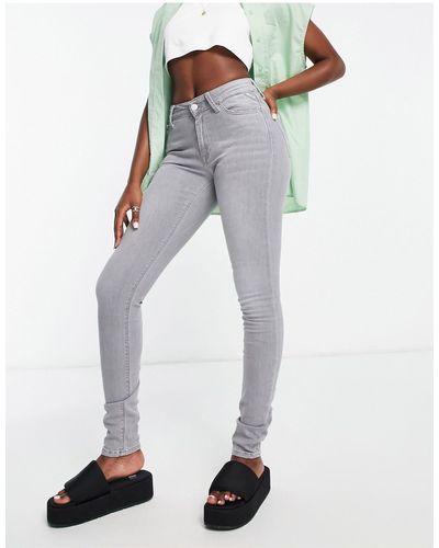 Replay Luzien - jean skinny à taille haute - clair - Gris