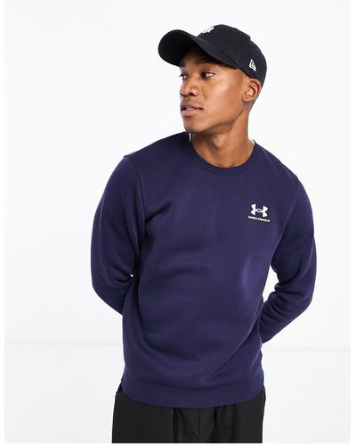 Under Armour – essential – fleece-sweatshirt - Blau