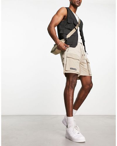 The Couture Club – cargo-shorts mit bahnendesign - Weiß