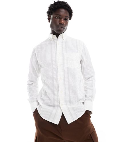 GANT Seersucker Self Stripe Shirt - White
