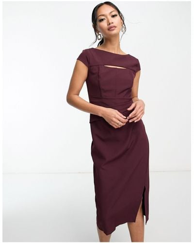 Lipsy Midi-jurk Met Uitsnijding - Rood