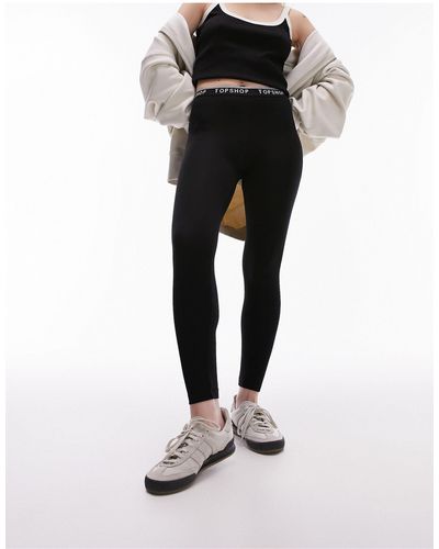 Topshop Unique Branded Elastic legging - Black