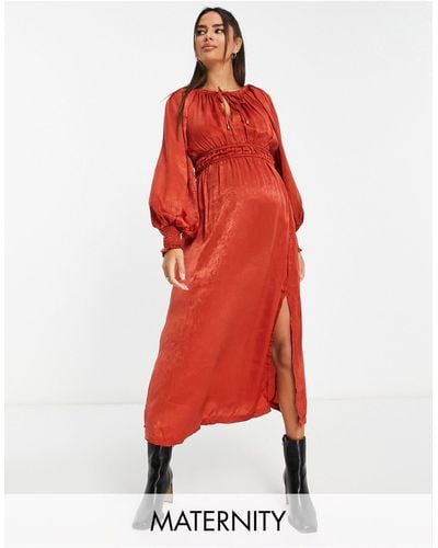 Robes Rouge Satin Longue pour femme - Jusqu'à -70 % | Lyst