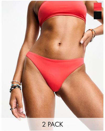 Weekday Ava Bikini Bottoms 2 Pack - Red