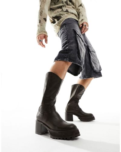 Mens high deals heel platform boots