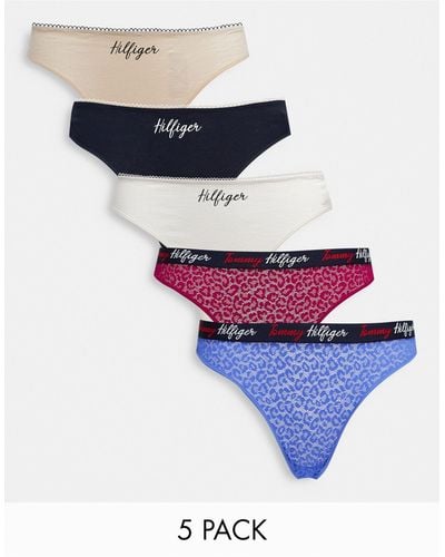 Tommy Hilfiger Cotton 5 Pack Thong - White