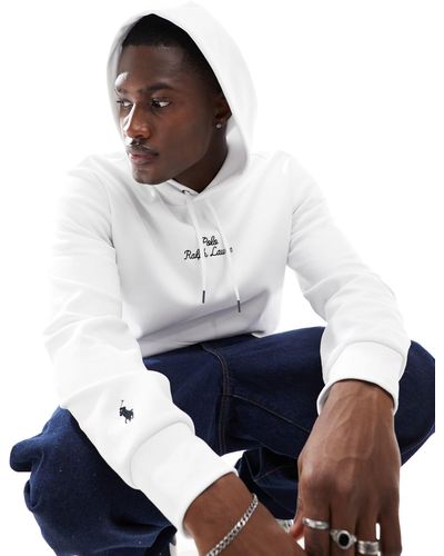 Polo Ralph Lauren Central Logo Double Knit Hoodie - White