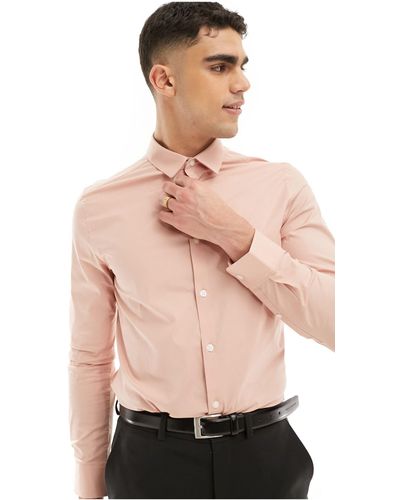 ASOS Wedding – skinny fit hemd - Pink