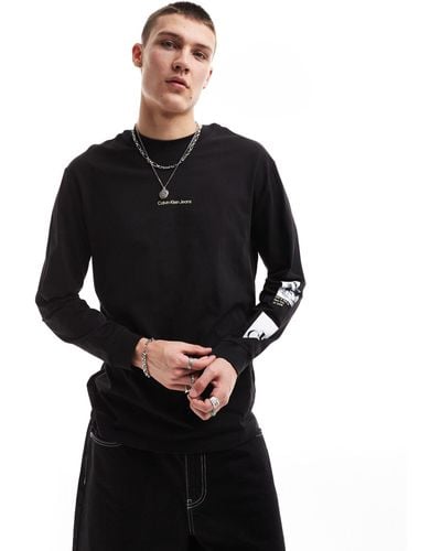 Calvin Klein Graphic Long Sleeve T-shirt - Black