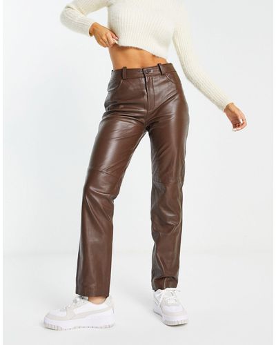 Object Leather Trousers - White