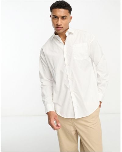 Jack & Jones Originals - camicia a maniche lunghe bianca oversize - Bianco