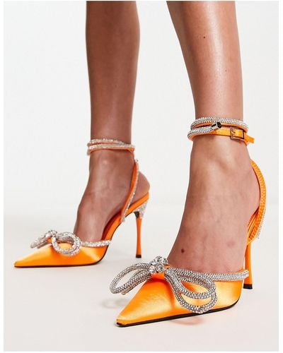 Public Desire Midnight - chaussures à talon en satin - Orange