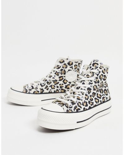 Converse Chuck taylor - sneakers alte con stampa leopardata - Bianco