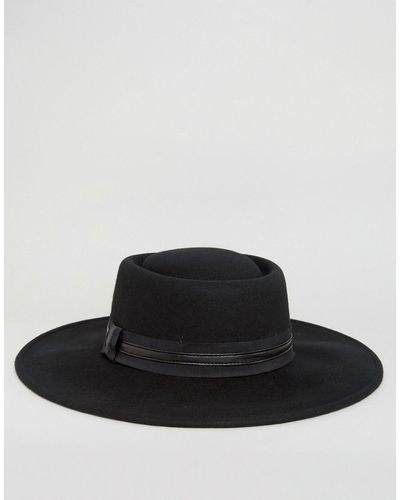 ASOS Extra Wide Brim Fedora Hat With Band - Black