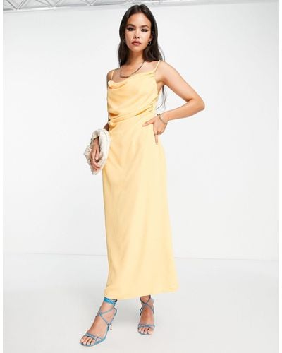 Pretty Lavish Keisha Ruched Midaxi Dress With Thigh Split - Multicolour