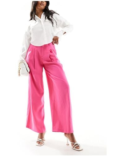 Urban Revivo Wide Leg Tailored Trousers - Pink