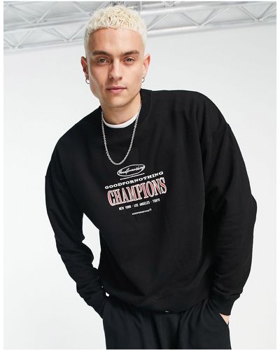 Good For Nothing Oversized Sweatshirt - Black