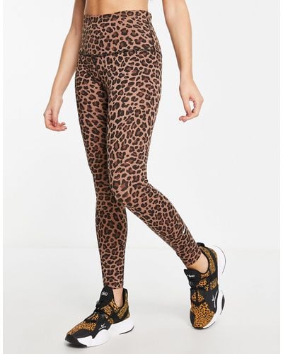 Nike One Dri-fit High Rise Leopard Print leggings - Brown