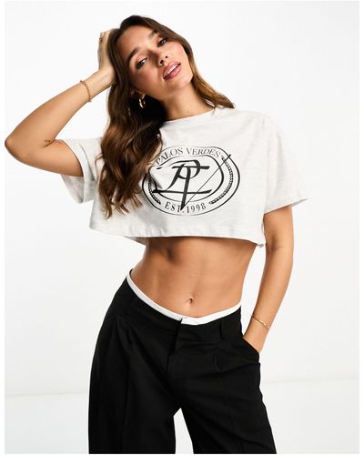 ASOS Super Crop T-shirt With Los Angeles Graphic - White