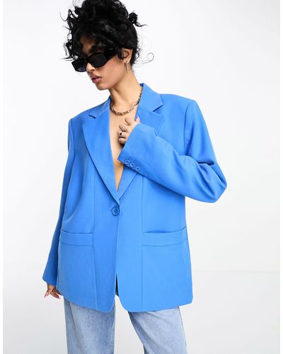NA-KD X maddy nigmatullin - blazer oversize - Blu