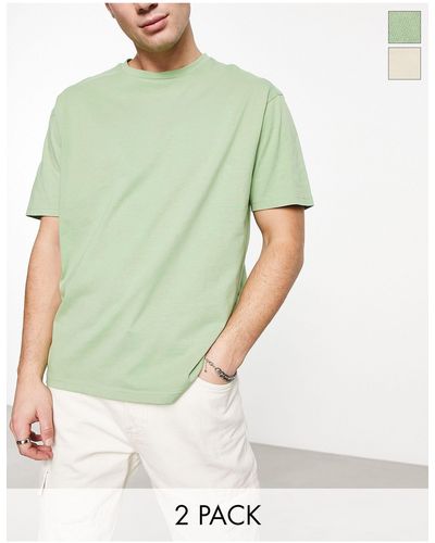 Another Influence 2 Pack Boxy Fit T-shirts - Green