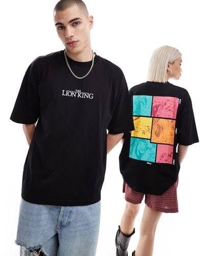 ASOS Disney Unisex Oversized T-shirt With The Lion King Prints - Black