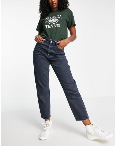 Miss Selfridge Mom Jeans Met Hoge Taille En Toelopende Pijpen - Blauw