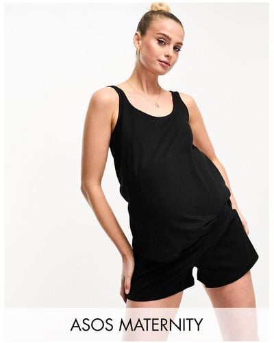 ASOS Asos design maternity – mix & match – pyjamashorts aus baumwolle - Schwarz
