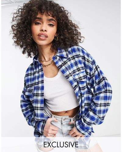 Missguided Checked Shirt - Blue