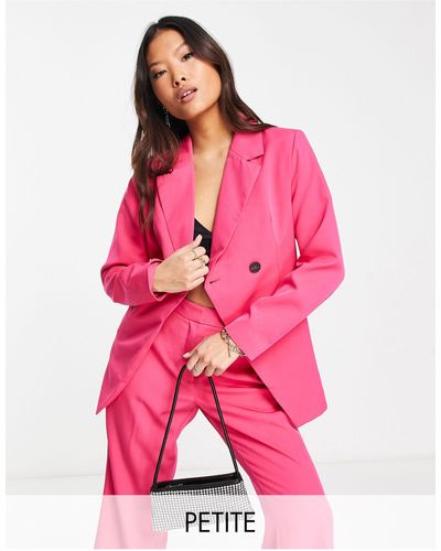 Vila Tailored Asymmetric Suit Blazer - Pink