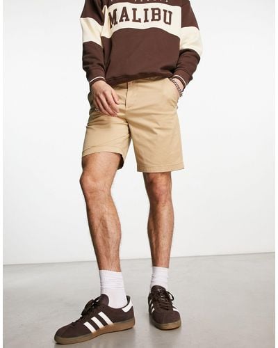 Hollister Short chino en sergé 9 pouces à coupe plate sur l'avant - beige kaki - Multicolore