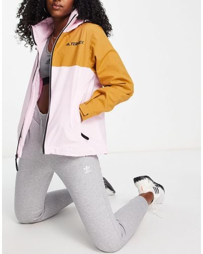 adidas Originals Adidas Terrex Rain.rdy Jacket With Camel - Pink