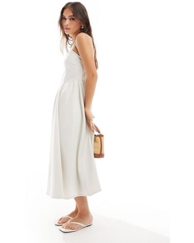 ASOS Soft Denim Cami Midi Dress - White