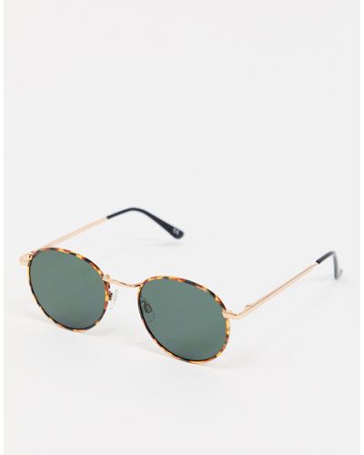 ASOS – runde metall-sonnenbrille aus schildpatt mit g15 gläsern - Mehrfarbig