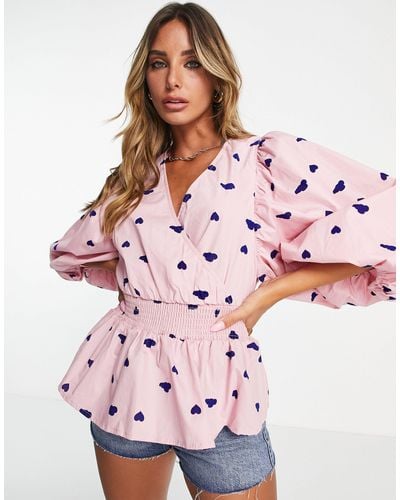 Y.A.S Puff Sleeve Blouse - Pink