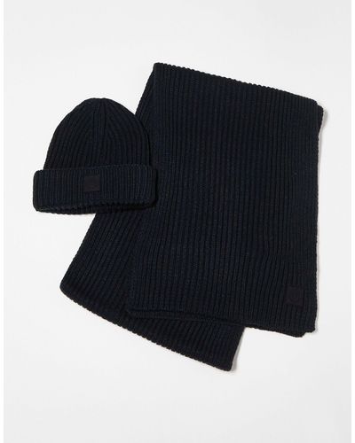 Only & Sons 2 Pack Scarf And Beanie - Black