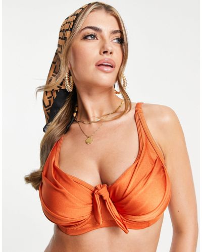 Pour Moi Fuller Bust Azure Underwired Bikini Top - Orange